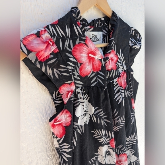 Vintage Hilo Hattie's Hawaiian Tropical Floral Ruffled  Dress Women's Size S - Picture 6 of 7